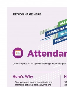 Poster promoting employee attendance with a QR code for ideas.