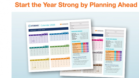 Colorful attendance planning calendars