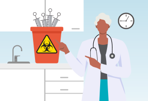 graphic physican bucket of sharps