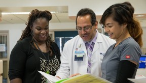 Charisse Lewis with key members of the Baldwin Park critical care team